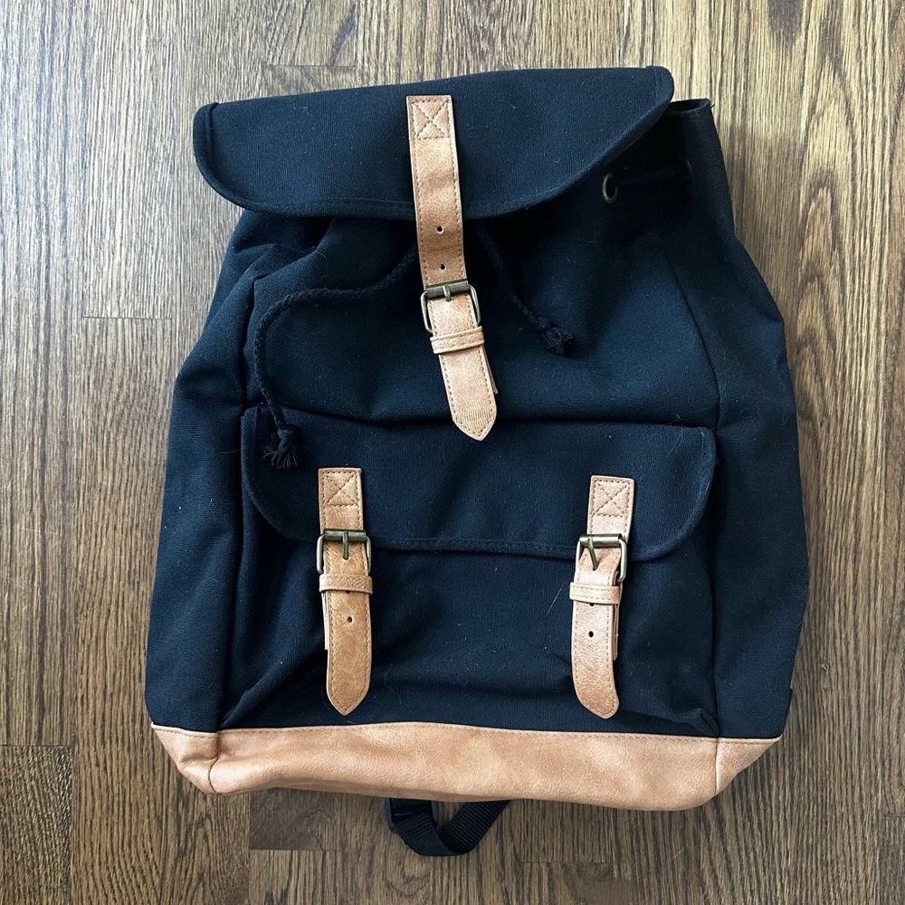 DSW black canvas backpack (NWOT)